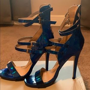 Blue sandal heel